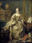 Francois Boucher Madame de Pompadour, la main sur le clavier du clavecin (1721-1764) oil painting artist